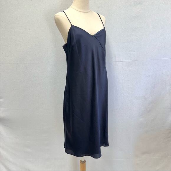Banana Republic Navy Blue Cascade Slip Dress Size 8 Knee Length - Picture 3 of 14